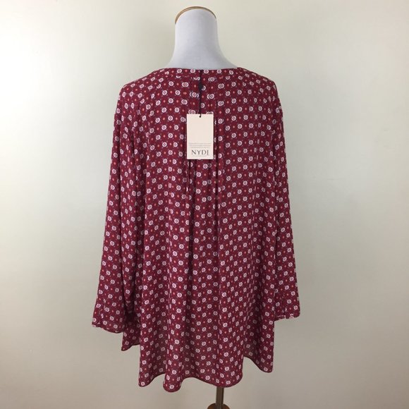 NWT NYDJ NOT YOUR DAUGHTERS JEANS Multi-Color 3/4 Perfect Blouse Shirt - Picture 9 of 11